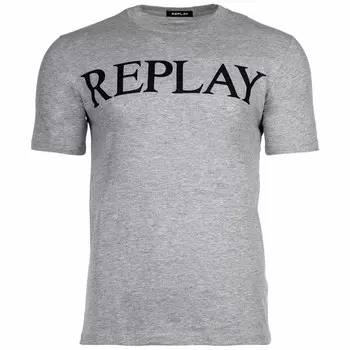 Футболка с круглым вырезом хлопок с логотипом Replay, серый