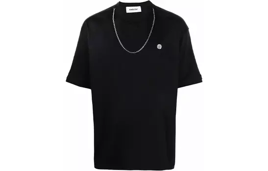 Футболка с круглым вырезом и цепочным воротником AMBUSH, черный
