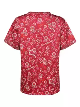 Футболка с круглым вырезом и цветочным принтом MAX MARA, красный