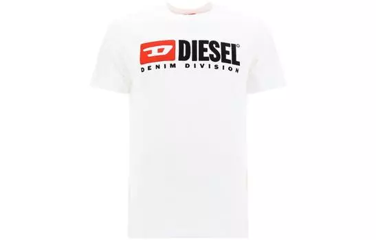 Футболка с круглым вырезом и детальным логотипом DIESEL, белый