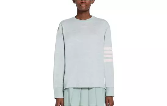Футболка с круглым вырезом и длинными рукавами 4-Bar THOM BROWNE, зеленый