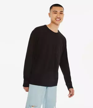 Футболка с круглым вырезом и длинными рукавами Aeropostale, черный