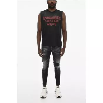 Футболка с круглым вырезом и готическим принтом Dsquared2, Red