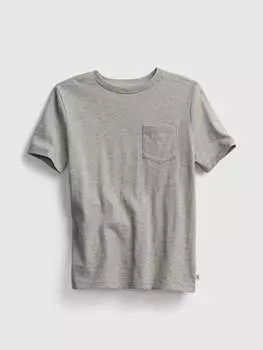 Футболка с круглым вырезом и карманом Gap, цвет grey marl