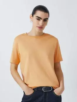 Футболка с круглым вырезом и коротким рукавом из органического хлопка John Lewis, желтый