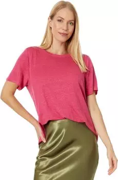 Футболка с круглым вырезом и короткими рукавами Eileen Fisher, цвет Geranium