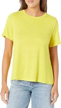 Футболка с круглым вырезом и короткими рукавами Eileen Fisher, цвет Sunbeam