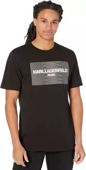 Футболка с круглым вырезом и короткими рукавами с логотипом Square Swirl Karl Lagerfeld Paris, черный