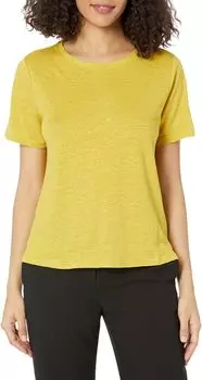 Футболка с круглым вырезом и короткими рукавами Eileen Fisher, цвет Lemondrop