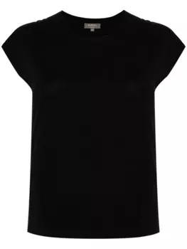 Футболка с круглым вырезом и короткими рукавами N.Peal, черный