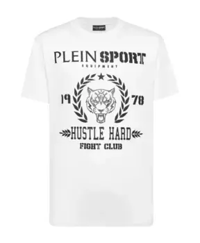 Футболка с круглым вырезом и короткими рукавами Plein Sport, белый