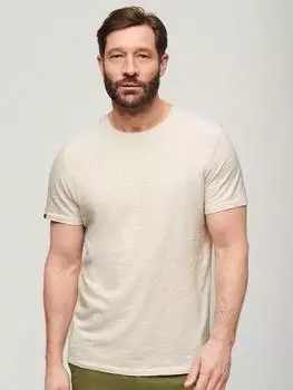 Футболка с круглым вырезом и короткими рукавами slub Superdry, цвет Oat Cream Marl