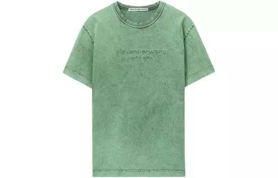 Футболка с круглым вырезом и короткими рукавами Alexander Wang, Fern Green
