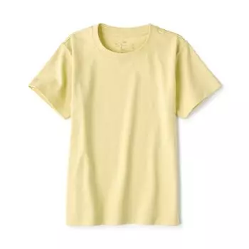 Футболка с круглым вырезом и короткими рукавами (детская) MUJI, светло-желтого