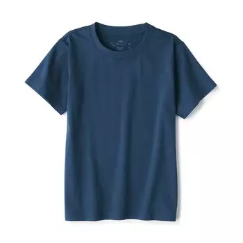 Футболка с круглым вырезом и короткими рукавами (детская) MUJI, темно-синий