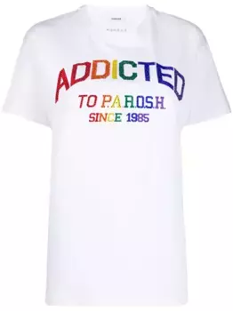Футболка с круглым вырезом и кристаллами P.A.R.O.S.H., белый