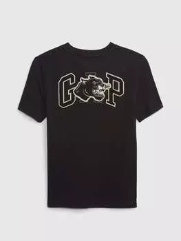 Футболка с круглым вырезом и логотипом бруклинского цирка Gap, цвет black