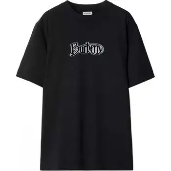 Футболка с круглым вырезом и логотипом Burberry, Coal