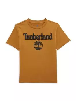 Футболка с круглым вырезом и логотипом для мальчиков Timberland, цвет Wheat