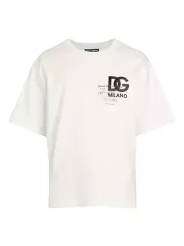 футболка с круглым вырезом и логотипом Dolce&Gabbana, белый