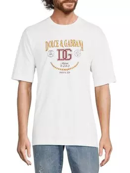 Футболка с круглым вырезом и логотипом Dolce & Gabbana, цвет Bianca