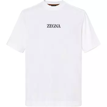 Футболка с круглым вырезом и логотипом Ermenegildo Zegna, белый