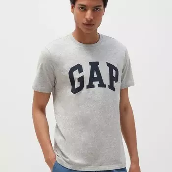 Футболка с круглым вырезом и логотипом Gap, серый