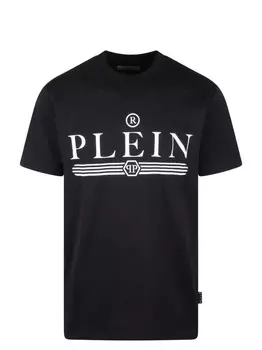 Футболка с круглым вырезом и логотипом из нержавеющей стали Philipp Plein, черный