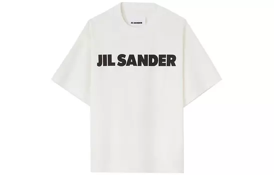 Футболка с круглым вырезом и логотипом Jil Sander, белый