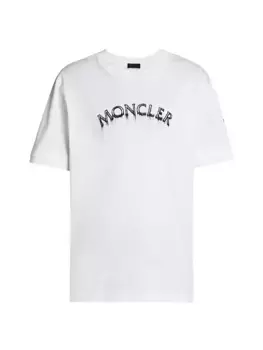 футболка с круглым вырезом и логотипом Moncler, белый