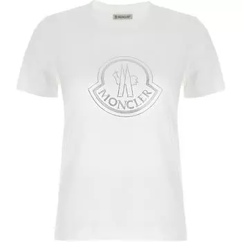 Футболка с круглым вырезом и логотипом Moncler, белый