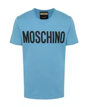 Футболка с круглым вырезом и логотипом Moschino, синий