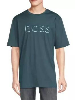 Футболка с круглым вырезом и логотипом Tiburt Boss, цвет Aqua