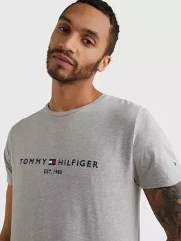 Футболка с круглым вырезом и логотипом Tommy Hilfiger, Cloud Heather