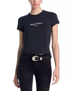 Футболка с круглым вырезом и мини-надписью rag & bone, черный