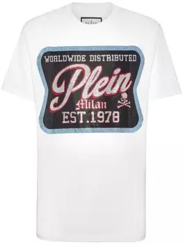 Футболка с круглым вырезом и нашивкой-логотипом Philipp Plein, белый