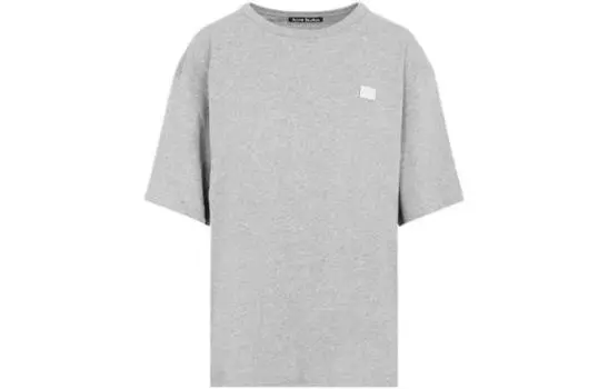 Футболка с круглым вырезом и нашивкой-логотипом Acne Studios, серый