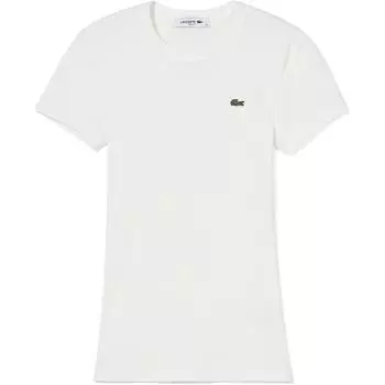 Футболка с круглым вырезом и нашивкой-логотипом LACOSTE, ZIH/Light Brown