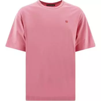 Футболка с круглым вырезом и нашивкой-логотипом Acne Studios, розовый