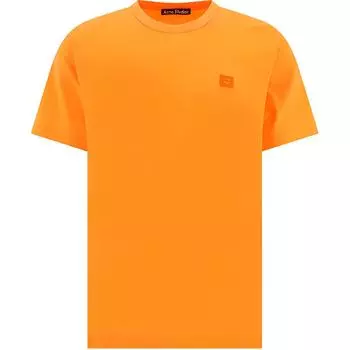 Футболка с круглым вырезом и нашивкой-логотипом Acne Studios, Orange