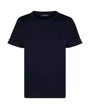 Футболка с круглым вырезом и оборками Max Mara, синий