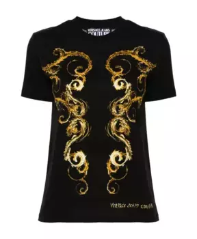 Футболка с круглым вырезом и принтом Chromo couture Versace Jeans Couture, черный