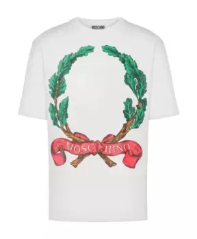 Футболка с круглым вырезом и принтом Laurel Moschino, белый