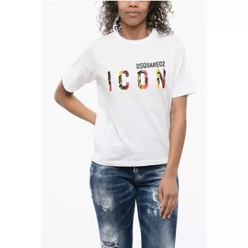 Футболка с круглым вырезом и принтом логотипа ICON Dsquared2, White