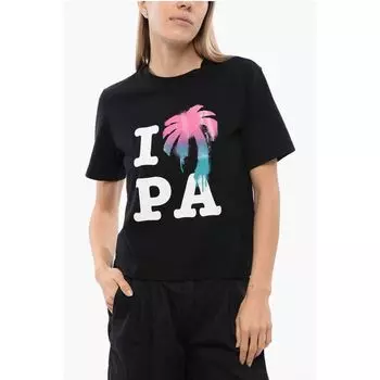 Футболка с круглым вырезом и принтом Palm Angels, Black