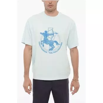 Футболка с круглым вырезом и принтом SAGITTARIUS THE PHILOSOPHER Neil Barrett, Light Blue