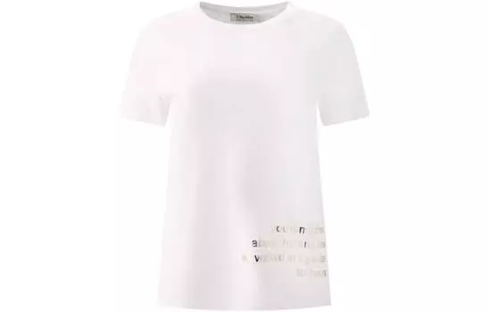 Футболка с круглым вырезом и принтом слогана 'S MAX MARA, белый