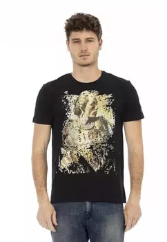 Футболка с круглым вырезом и принтом Trussardi Action, черный