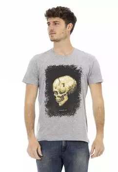 Футболка с круглым вырезом и принтом Trussardi Action, серый