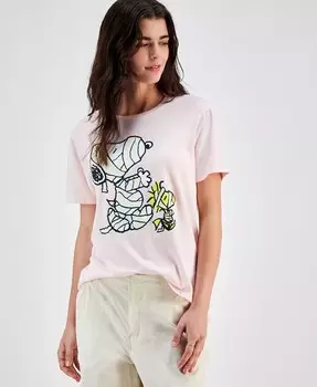Футболка с круглым вырезом и рисунком Mummy Snoopy для юниоров на Хэллоуин Love Tribe, розовый